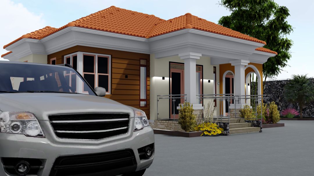 Main front perspective for the Gombe residential design